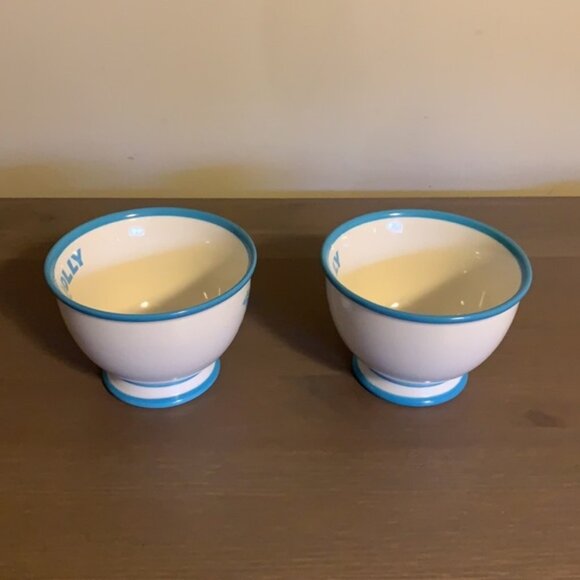 Starbucks “Jolly” 10 Oz. White and Blue Ceramic Candy Cane Mugs - Picture 7 of 7